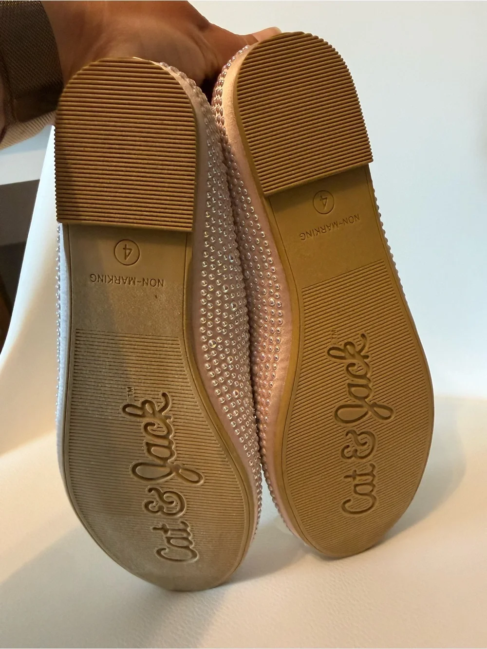 ☀️🌊 Cat & Jack Blush Pink Rhinestone Ballet Flats
